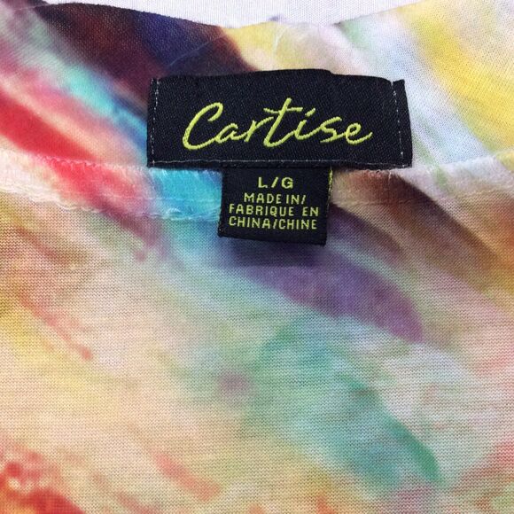 Cartise Shirt/Top Women’s Sz L Wearable Art Music Multicolor Boho Festive Beaded - Picture 2 of 8